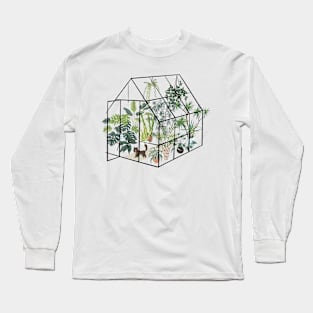 Cat Succulents Green House Long Sleeve T-Shirt